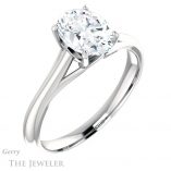 Oval Shaped Forever One Moissanite Engagement Ring #GTJ916-oval-fo-w 4 Oval Shaped Forever One Moissanite Engagement Ring #GTJ916-oval-fo-w