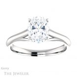 Oval Shaped Forever One Moissanite Engagement Ring #GTJ916-oval-fo-w 1 Oval Shaped Forever One Moissanite Engagement Ring #GTJ916-oval-fo-w