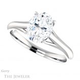 Oval Shaped Forever One Moissanite Engagement Ring #GTJ916-oval-fo-w 5 Oval Shaped Forever One Moissanite Engagement Ring #GTJ916-oval-fo-w