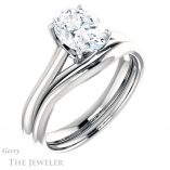 Oval Shaped Forever One Moissanite Engagement Ring #GTJ916-oval-fo-w 6 Oval Shaped Forever One Moissanite Engagement Ring #GTJ916-oval-fo-w