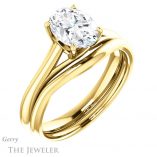 Oval Shaped Forever One Moissanite Engagement Ring #GTJ916-oval-fo-y