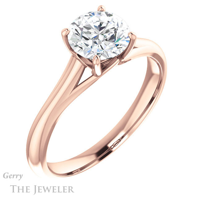 Round Cut Forever One Moissanite Engagement Ring #GTJ916-round-fo-r 4 Round Cut Forever One Moissanite Engagement Ring #GTJ916-round-fo-r