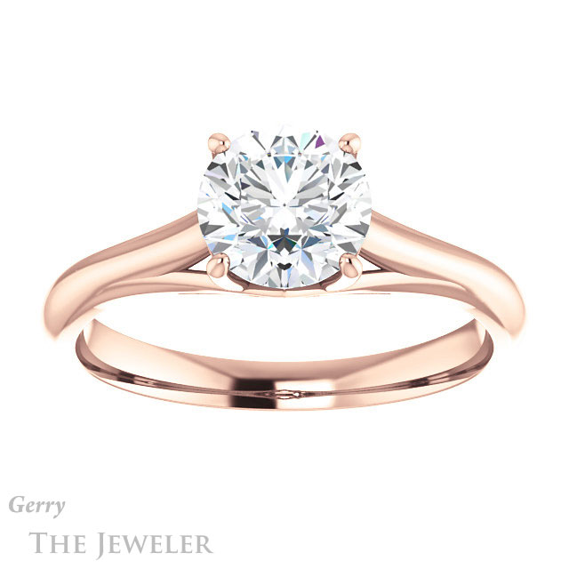 Round Cut Forever One Moissanite Engagement Ring #GTJ916-round-fo-r 1 Round Cut Forever One Moissanite Engagement Ring #GTJ916-round-fo-r