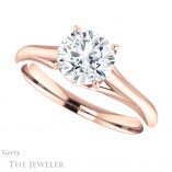 Round Cut Forever One Moissanite Engagement Ring #GTJ916-round-fo-r 5 Round Cut Forever One Moissanite Engagement Ring #GTJ916-round-fo-r