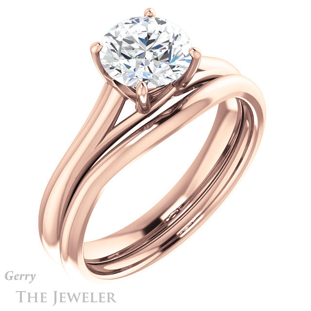 Round Cut Forever One Moissanite Engagement Ring #GTJ916-round-fo-r 6 Round Cut Forever One Moissanite Engagement Ring #GTJ916-round-fo-r