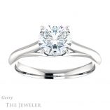 Round Cut Forever One Moissanite Engagement Ring #GTJ916-round-fo-w 1 Round Cut Forever One Moissanite Engagement Ring #GTJ916-round-fo-w
