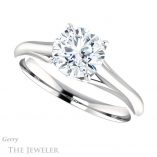 Round Cut Forever One Moissanite Engagement Ring #GTJ916-round-fo-w 5 Round Cut Forever One Moissanite Engagement Ring #GTJ916-round-fo-w