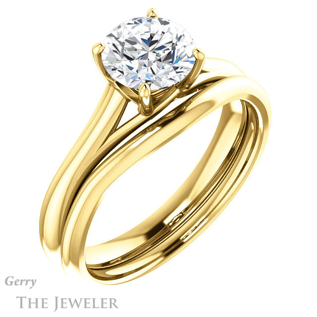 Round Cut Forever One Moissanite Engagement Ring #GTJ916-round-fo-y 6 Round Cut Forever One Moissanite Engagement Ring #GTJ916-round-fo-y