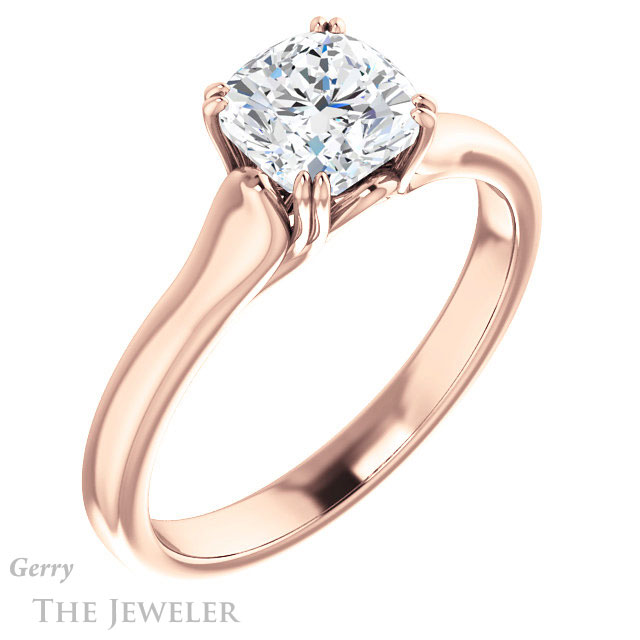 Cushion Cut Forever One Moissanite Engagement Ring #GTJ917-cushion-fo-r 4 Cushion Cut Forever One Moissanite Engagement Ring #GTJ917-cushion-fo-r