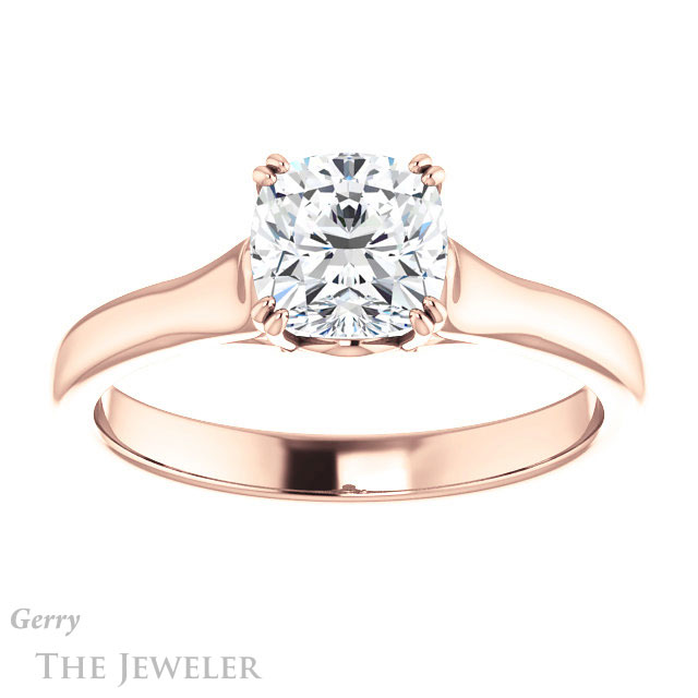Cushion Cut Forever One Moissanite Engagement Ring #GTJ917-cushion-fo-r 1 Cushion Cut Forever One Moissanite Engagement Ring #GTJ917-cushion-fo-r