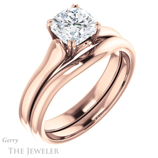 Cushion Cut Forever One Moissanite Engagement Ring #GTJ917-cushion-fo-r 6 Cushion Cut Forever One Moissanite Engagement Ring #GTJ917-cushion-fo-r