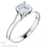 Cushion Cut Forever One Moissanite Engagement Ring #GTJ917-cushion-fo-w