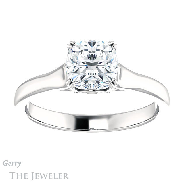 Cushion Cut Forever One Moissanite Engagement Ring #GTJ917-cushion-fo-w
