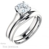 Cushion Cut Forever One Moissanite Engagement Ring #GTJ917-cushion-fo-w