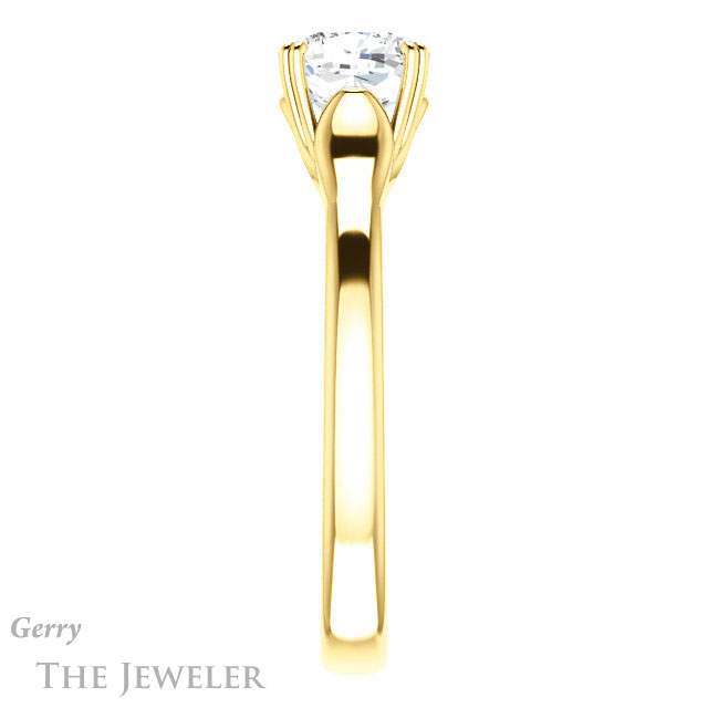 Cushion Cut Forever One Moissanite Engagement Ring #GTJ917-cushion-fo-y 3 Cushion Cut Forever One Moissanite Engagement Ring #GTJ917-cushion-fo-y