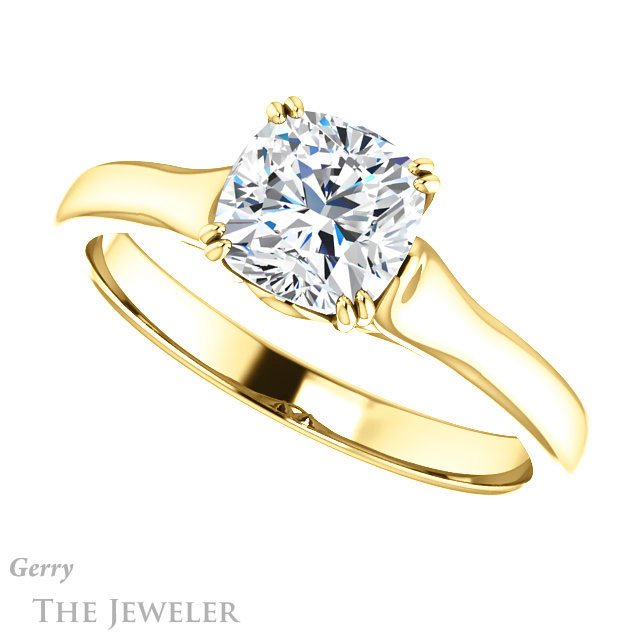 Cushion Cut Forever One Moissanite Engagement Ring #GTJ917-cushion-fo-y 5 Cushion Cut Forever One Moissanite Engagement Ring #GTJ917-cushion-fo-y