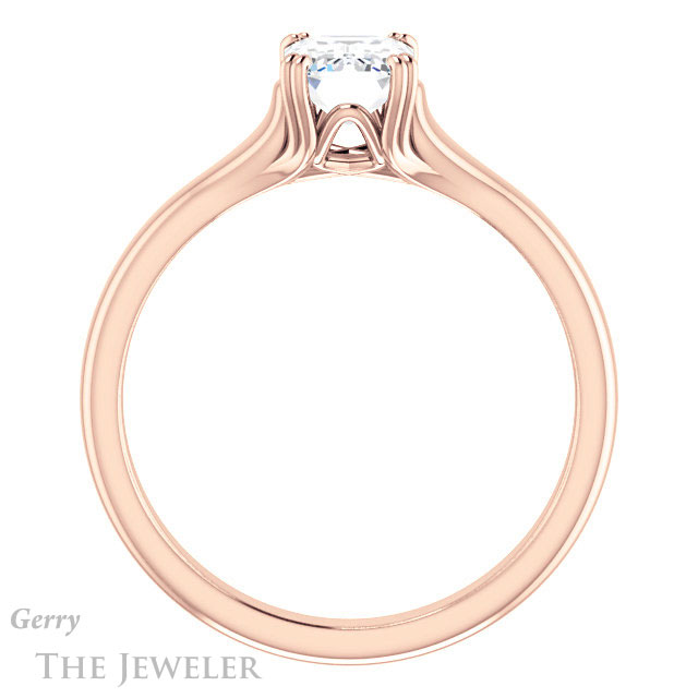 Emerald Cut Forever Brilliant Moissanite Engagement Ring #GTJ917-emerald-fb-r