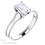 Emerald Cut Forever One Moissanite Engagement Ring #GTJ917-emerald-fb-w 4 Emerald Cut Forever Brilliant Moissanite Engagement Ring #GTJ917-emerald-fb-w