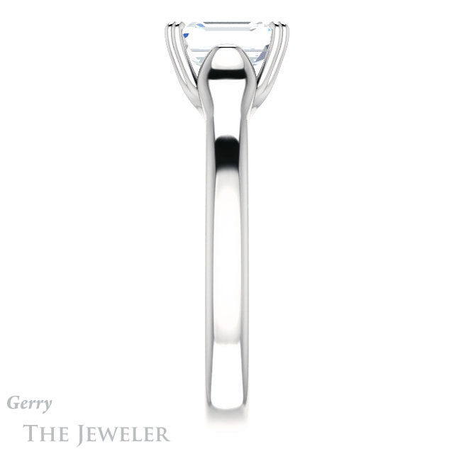 Emerald Cut Forever One Moissanite Engagement Ring #GTJ917-emerald-fb-w 3 Emerald Cut Forever Brilliant Moissanite Engagement Ring #GTJ917-emerald-fb-w
