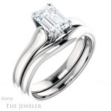 Emerald Cut Forever One Moissanite Engagement Ring #GTJ917-emerald-fb-w 6 Emerald Cut Forever Brilliant Moissanite Engagement Ring #GTJ917-emerald-fb-w