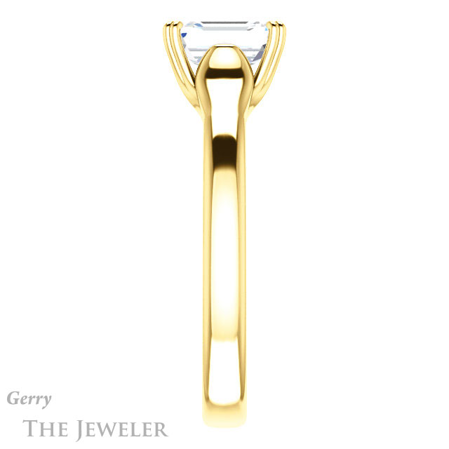 Emerald Cut Forever Brilliant Moissanite Engagement Ring #GTJ917-emerald-fb-y