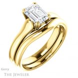 Emerald Cut Forever Brilliant Moissanite Engagement Ring #GTJ917-emerald-fb-y