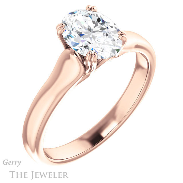 Oval Shaped Forever One Moissanite Engagement Ring #GTJ917-oval-fo-r 4 Oval Shaped Forever One Moissanite Engagement Ring #GTJ917-oval-fo-r