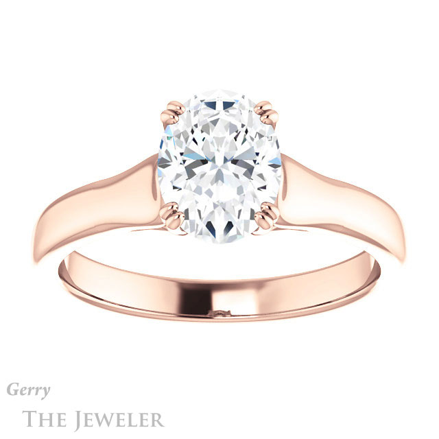 Oval Shaped Forever One Moissanite Engagement Ring #GTJ917-oval-fo-r 1 Oval Shaped Forever One Moissanite Engagement Ring #GTJ917-oval-fo-r