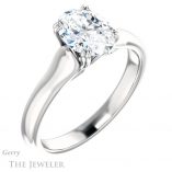 Oval Shaped Forever One Moissanite Engagement Ring #GTJ917-oval-fo-w