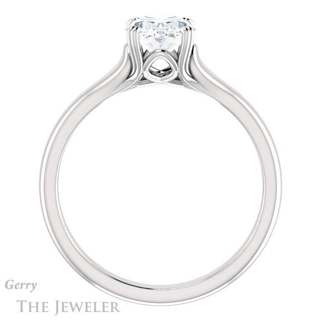Oval Shaped Forever One Moissanite Engagement Ring #GTJ917-oval-fo-w