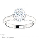Oval Shaped Forever One Moissanite Engagement Ring #GTJ917-oval-fo-w