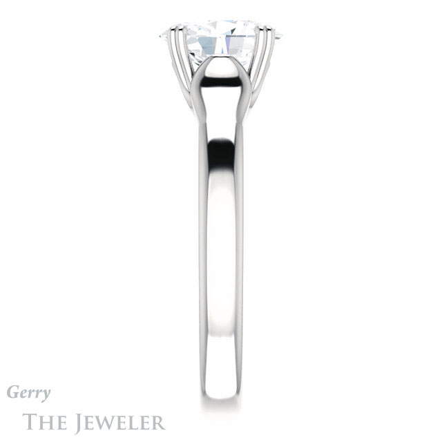 Oval Shaped Forever One Moissanite Engagement Ring #GTJ917-oval-fo-w