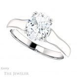 Oval Shaped Forever One Moissanite Engagement Ring #GTJ917-oval-fo-w