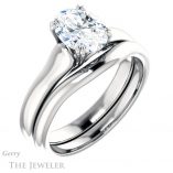 Oval Shaped Forever One Moissanite Engagement Ring #GTJ917-oval-fo-w