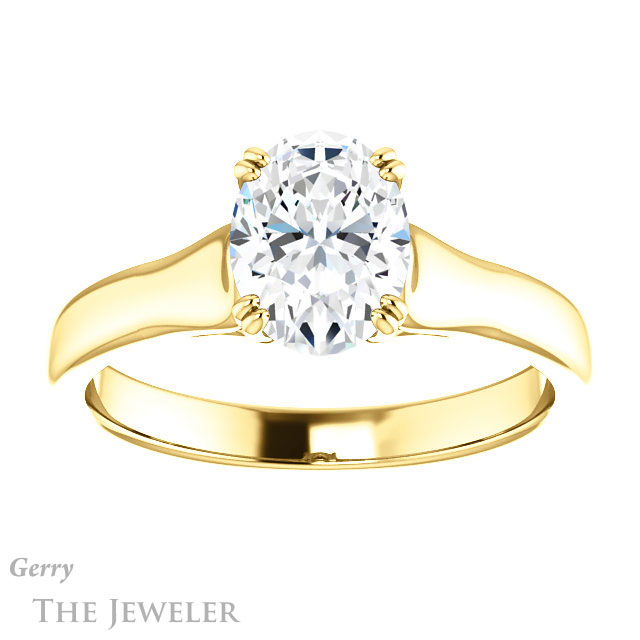 Oval Shaped Forever One Moissanite Engagement Ring #GTJ917-oval-fo-y