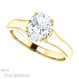 Oval Shaped Forever One Moissanite Engagement Ring #GTJ917-oval-fo-y