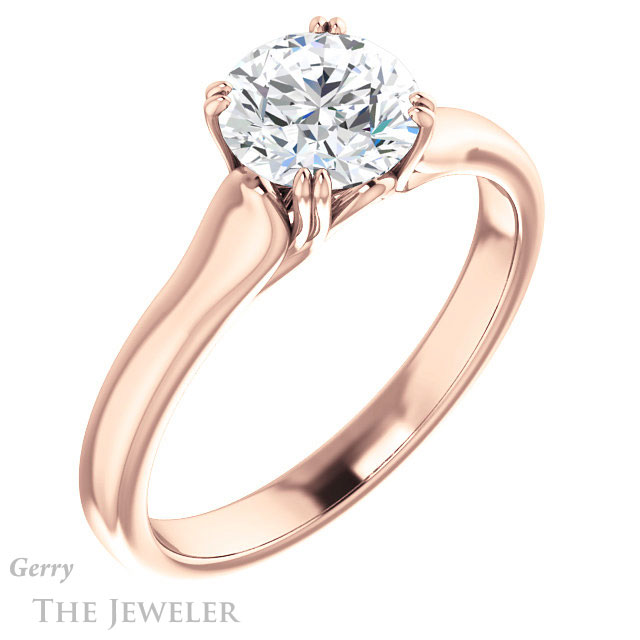 Round Cut Forever One Moissanite Engagement Ring #GTJ917-round-fo-r 4 Round Cut Forever One Moissanite Engagement Ring #GTJ917-round-fo-r