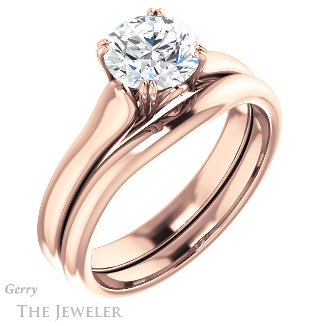 Round Cut Forever One Moissanite Engagement Ring #GTJ917-round-fo-r 6 Round Cut Forever One Moissanite Engagement Ring #GTJ917-round-fo-r