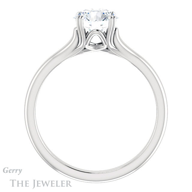 Round Cut Forever One Moissanite Engagement Ring #GTJ917-round-fo-w 2 Round Cut Forever One Moissanite Engagement Ring #GTJ917-round-fo-w