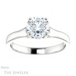 Round Cut Forever One Moissanite Engagement Ring #GTJ917-round-fo-w 1 Round Cut Forever One Moissanite Engagement Ring #GTJ917-round-fo-w