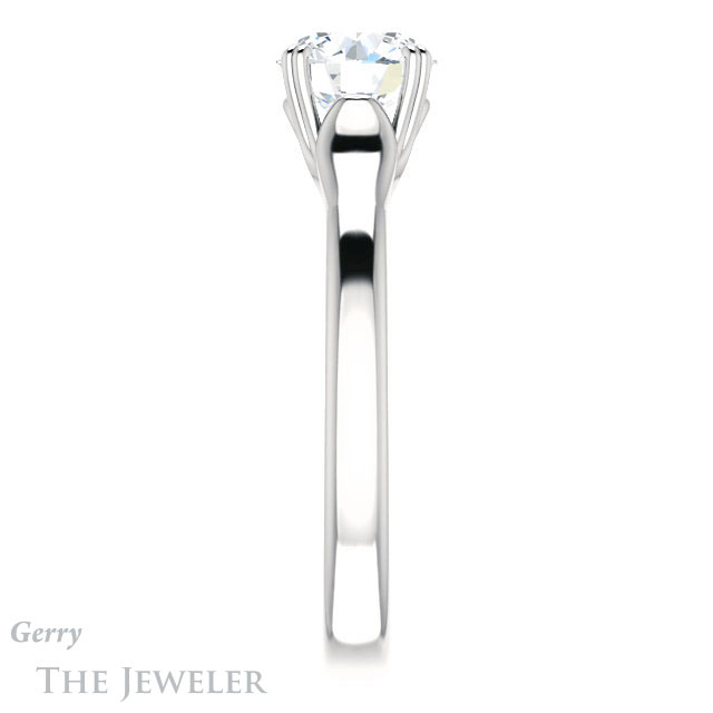 Round Cut Forever One Moissanite Engagement Ring #GTJ917-round-fo-w 3 Round Cut Forever One Moissanite Engagement Ring #GTJ917-round-fo-w