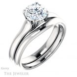 Round Cut Forever One Moissanite Engagement Ring #GTJ917-round-fo-w 6 Round Cut Forever One Moissanite Engagement Ring #GTJ917-round-fo-w