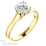 Round Cut Forever One Moissanite Engagement Ring #GTJ917-round-fo-y