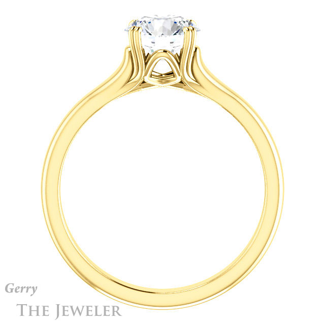 Round Cut Forever One Moissanite Engagement Ring #GTJ917-round-fo-y