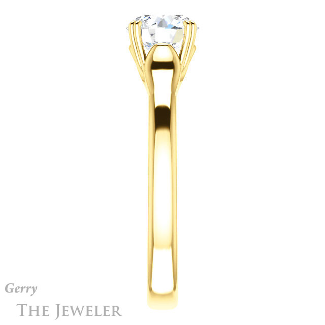 Round Cut Forever One Moissanite Engagement Ring #GTJ917-round-fo-y