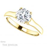 Round Cut Forever One Moissanite Engagement Ring #GTJ917-round-fo-y