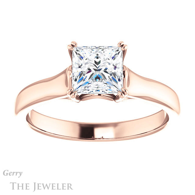Princess Cut Forever One Moissanite Engagement Ring #GTJ917-square-fo-r