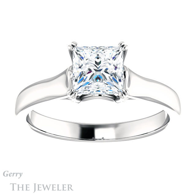 Princess Cut Forever One Moissanite Engagement Ring #GTJ917-square-fo-w 1 Princess Cut Forever One Moissanite Engagement Ring #GTJ917-square-fo-w