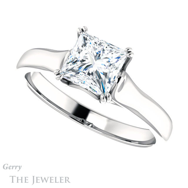 Princess Cut Forever One Moissanite Engagement Ring #GTJ917-square-fo-w 5 Princess Cut Forever One Moissanite Engagement Ring #GTJ917-square-fo-w