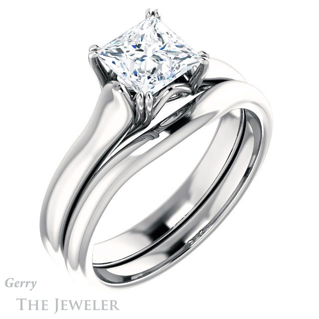 Princess Cut Forever One Moissanite Engagement Ring #GTJ917-square-fo-w 6 Princess Cut Forever One Moissanite Engagement Ring #GTJ917-square-fo-w